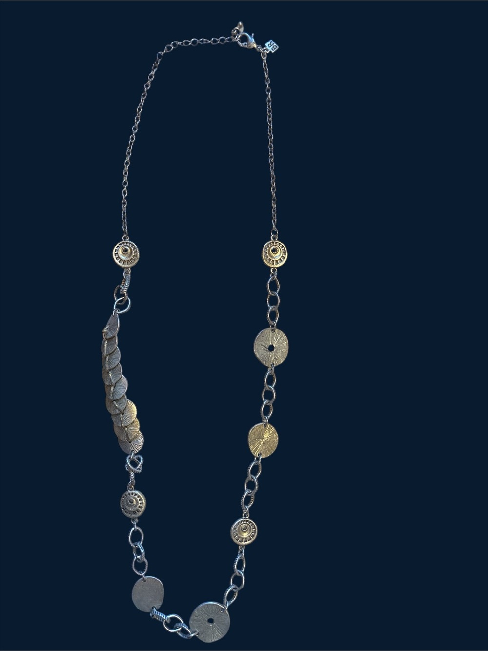 Banana Republic Gold-Tone Textured Disc & Link Necklace